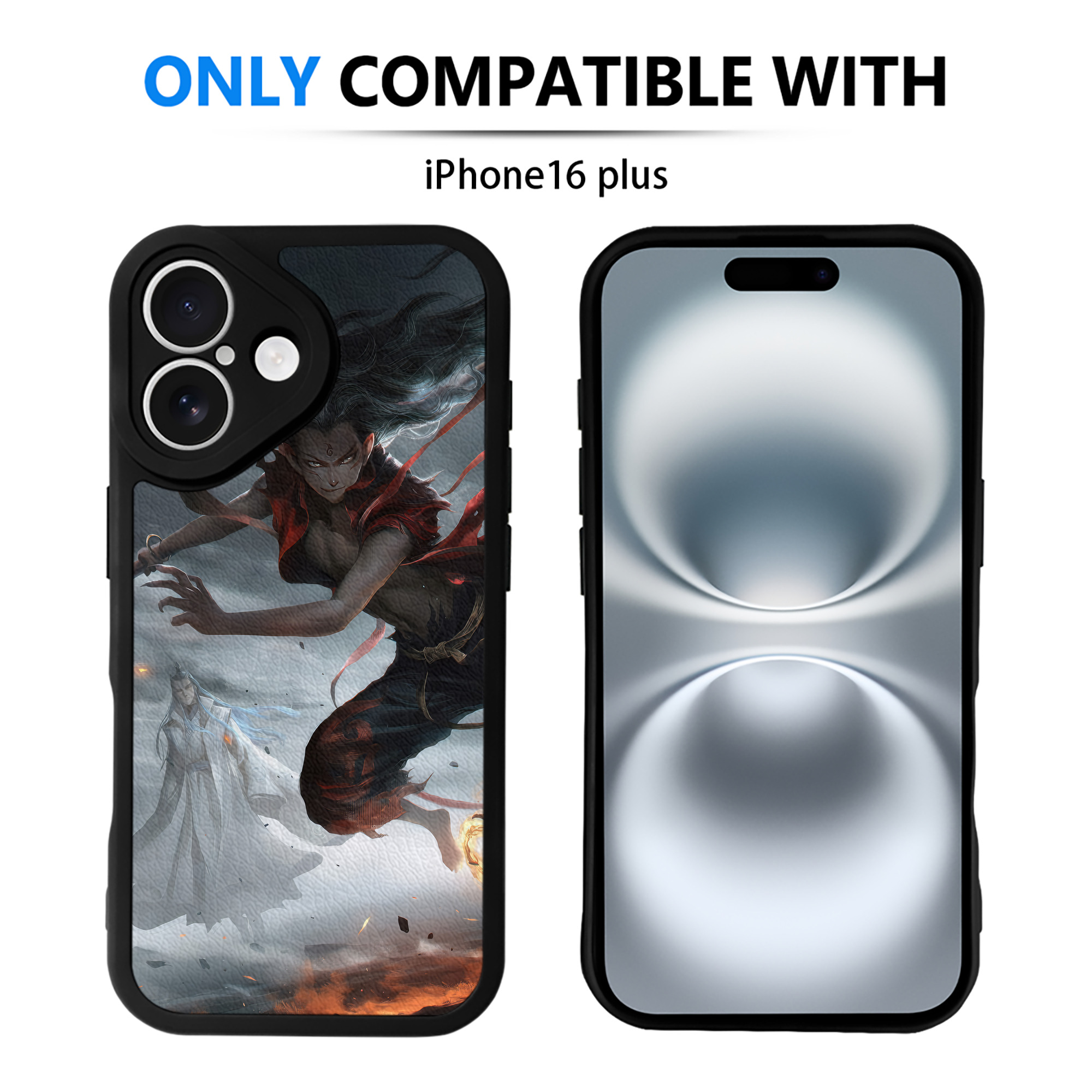 （画像用） Ne Zha 2 ナタ 魔童の大暴れ 【iPhone 16シリーズ対応】シリコンスマホケース（レザー調） 材質：シリコン